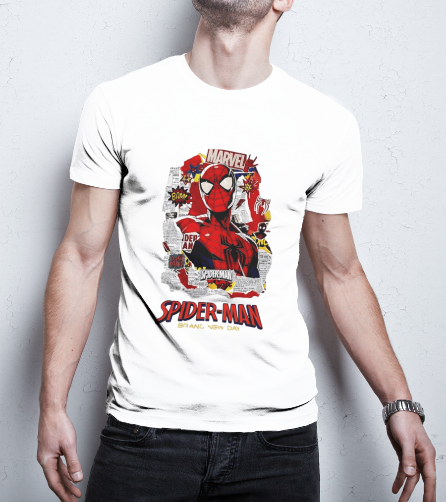 Marvel Spider Man Brand New Day Comic Collage T-Shirt
