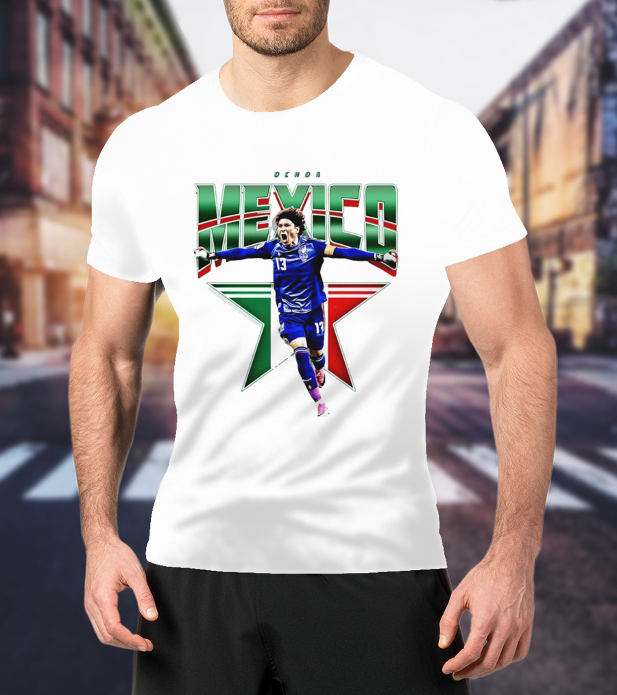 Ochoa Mexico 13 Goalkeeper Tri Color Starburst T-Shirt