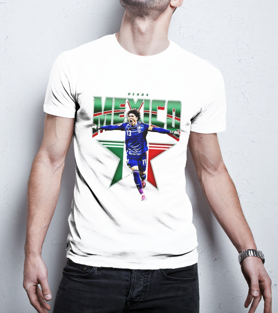 Ochoa Mexico 13 Goalkeeper Tri Color Starburst T-Shirt