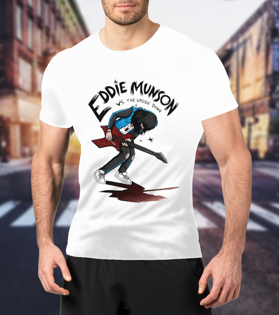 Eddie Munson Vs The Upside Down Stranger Things Guitar Battle Scene T-Shirt
