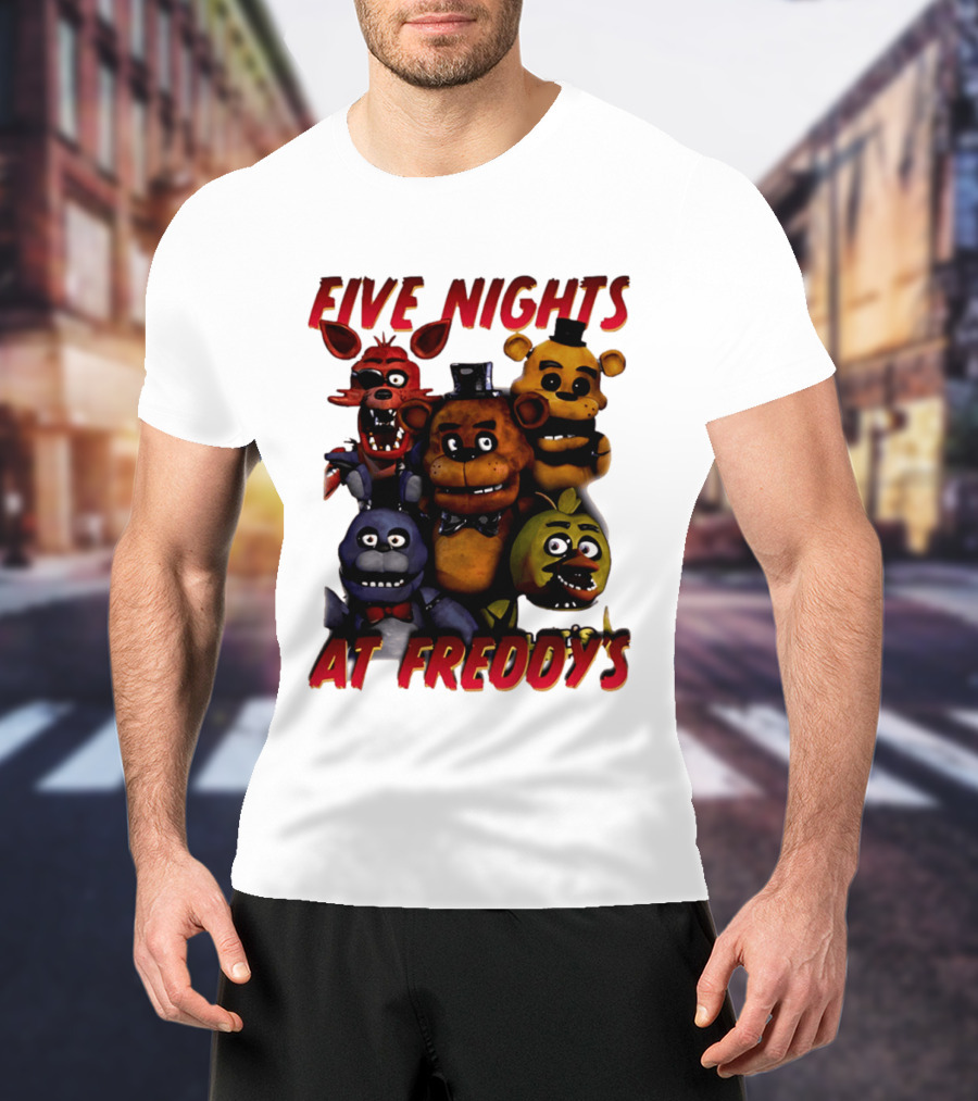 Five Nights At Freddy's Cartoon Characters Freddy Bonnie Chica Foxy T-Shirt