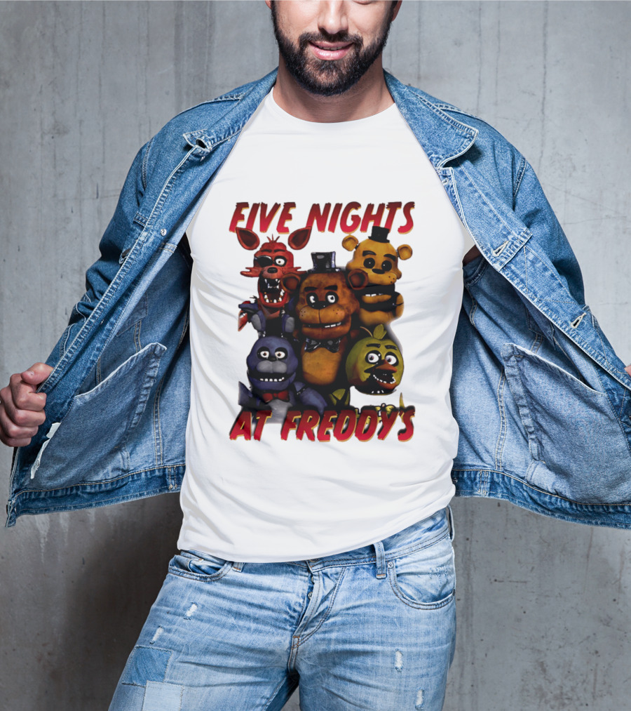Five Nights At Freddy's Cartoon Characters Freddy Bonnie Chica Foxy T-Shirt