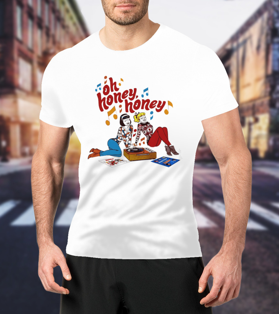 Oh Honey Honey Cartoon Style Retro Fashion Girl Music T-Shirt