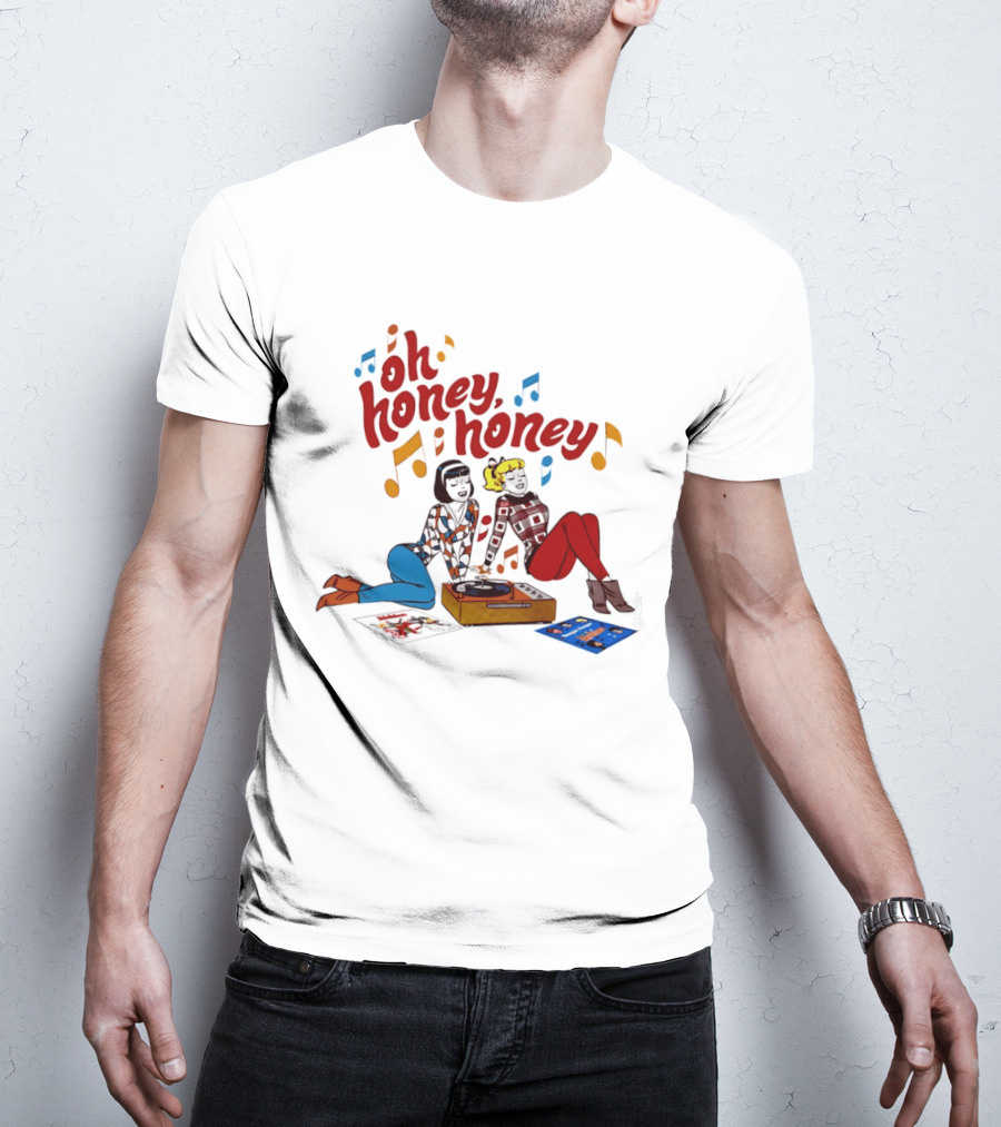 Oh Honey Honey Cartoon Style Retro Fashion Girl Music T-Shirt