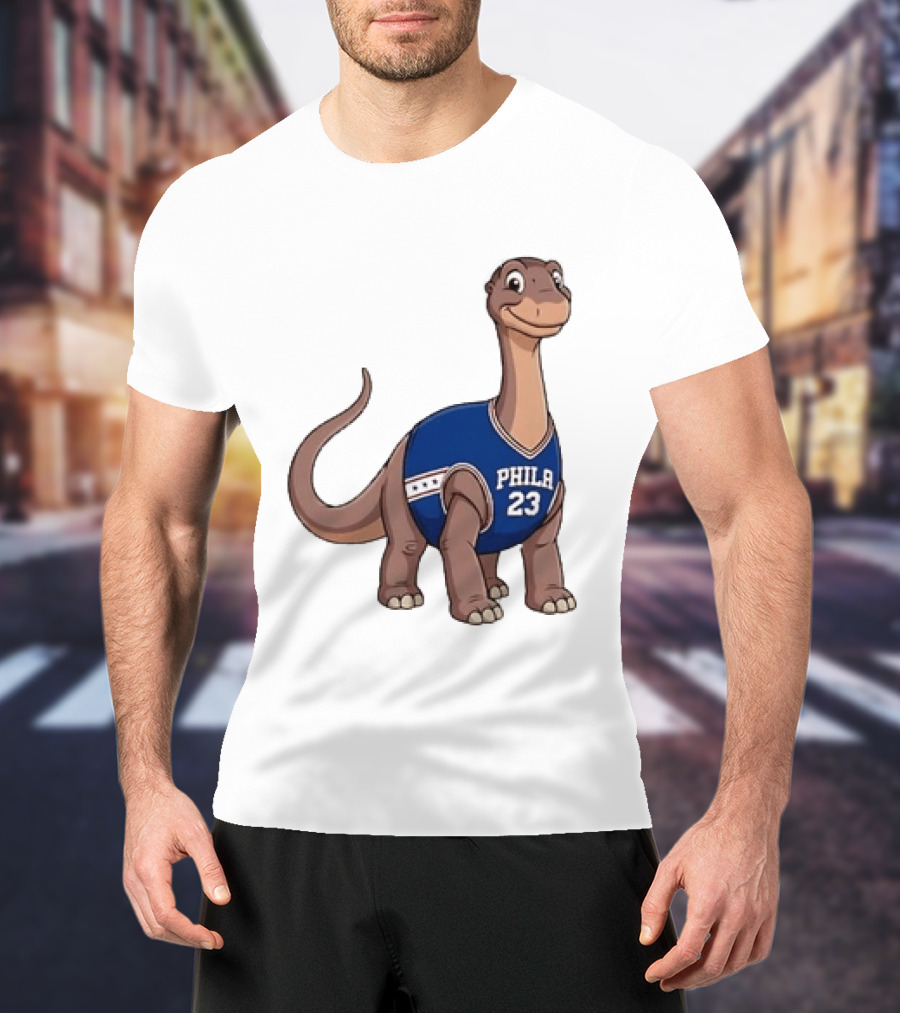 Phila 23 Dinosaur In Philadelphia 76ers Basketball Jersey T-Shirt
