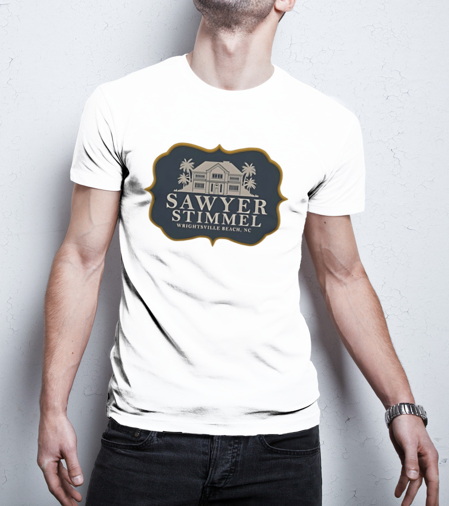 Sawyer Stimmel Wrightsville Beach NC House And Palm Trees T-Shirt