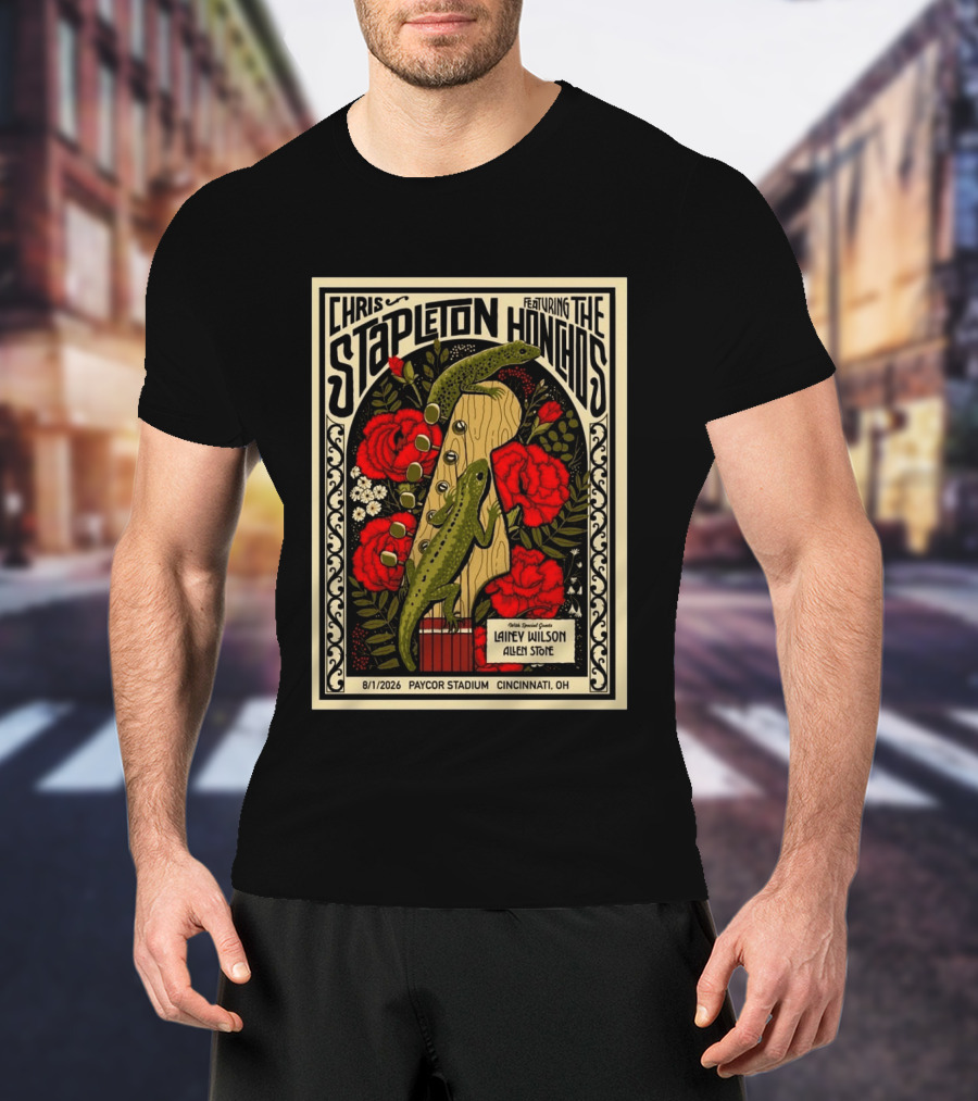 Chris Stapleton Featuring The Honchos Lainey Wilson Allen Stone Cincinnati 2026 Paycor Stadium August 1 T-Shirt