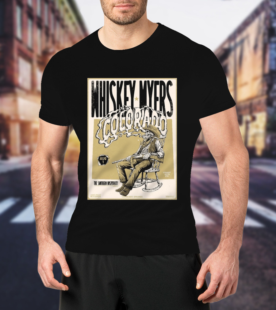 Whiskey Myers Colorado Springs Southern Hospitality Tour August 1 Ford Amphitheater 2026 T-Shirt