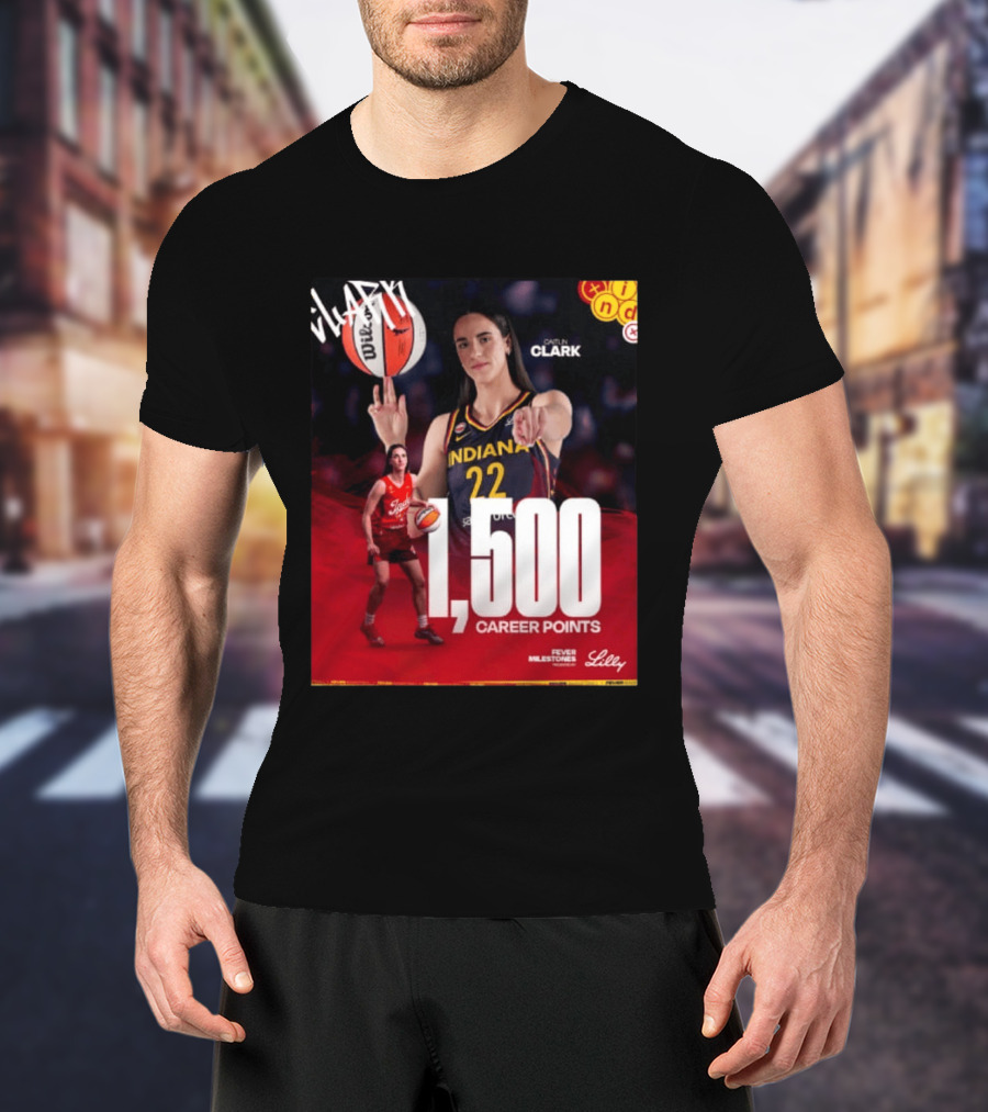 Caitlin Clark Indiana Fever 1500 Career Points Milestone Celebration WNBA Fever Milestones T-Shirt