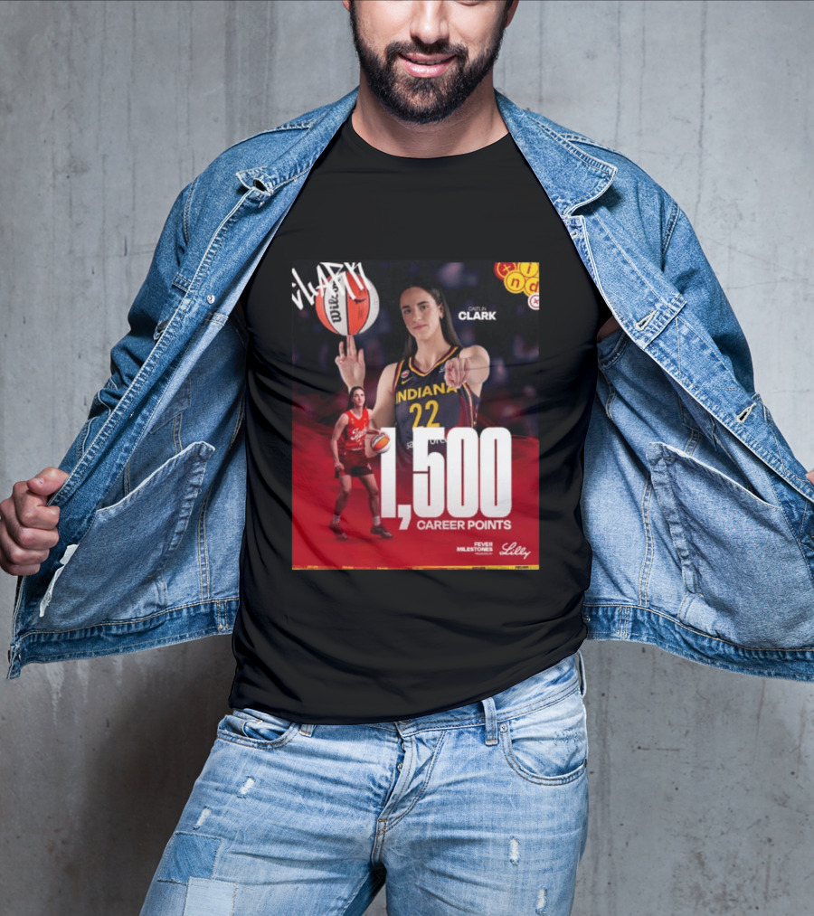 Caitlin Clark Indiana Fever 1500 Career Points Milestone Celebration WNBA Fever Milestones T-Shirt