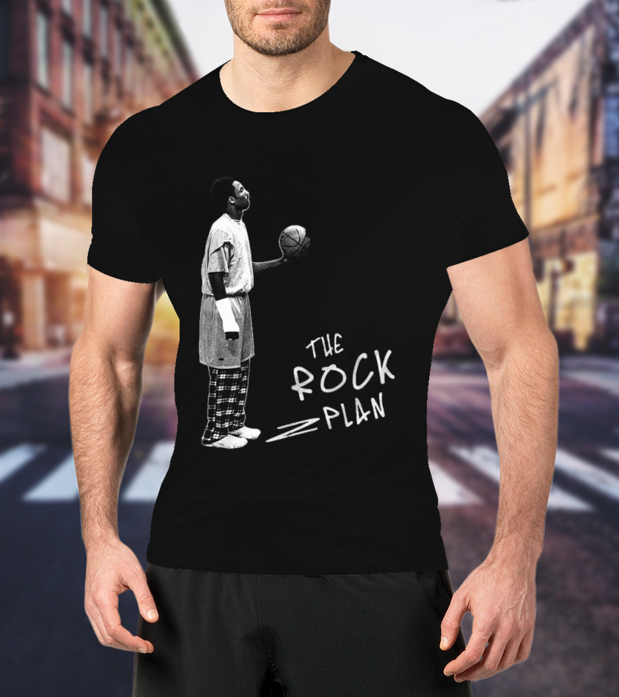 The Rock Plan Street Basketball Vintage Style Player Holding Ball T-Shirt