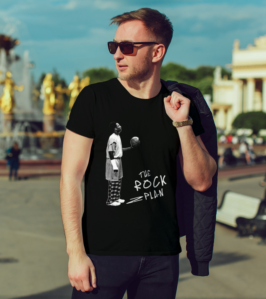 The Rock Plan Street Basketball Vintage Style Player Holding Ball T-Shirt