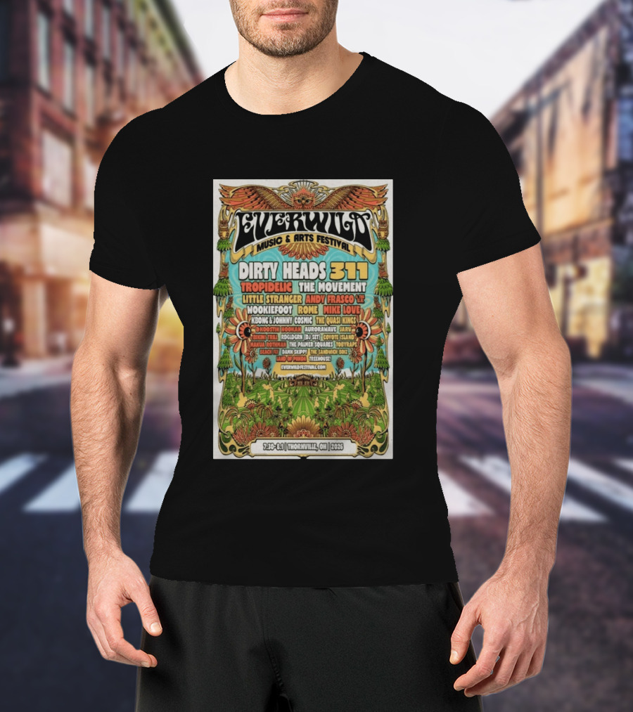 Everwild Music Arts Festival Dirty Heads 311 Tropidelic July August 2026 Thornville T-Shirt