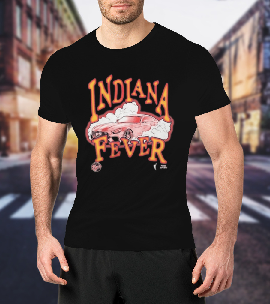 Indiana Fever Playa Society Sketch Car And Smoke T-Shirt
