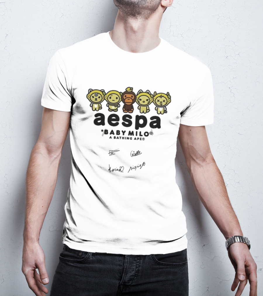 Aespa X Baby Milo A Bathing Ape 2026 Signed Collaboration T-Shirt