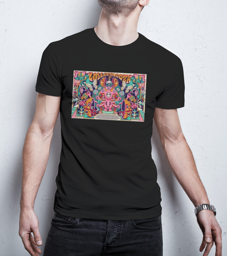 Lollapalooza Grand Park Chicago August 02 2026 Exclusive Vibrant Psychedelic Illustrations T-Shirt