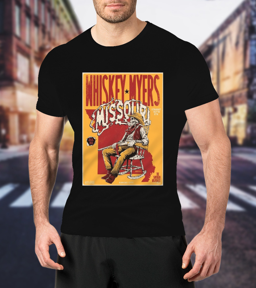Whiskey Myers Missouri Tour 2026 Kansas City Morton Amphitheater July 30 Straight Outta ETX T-Shirt