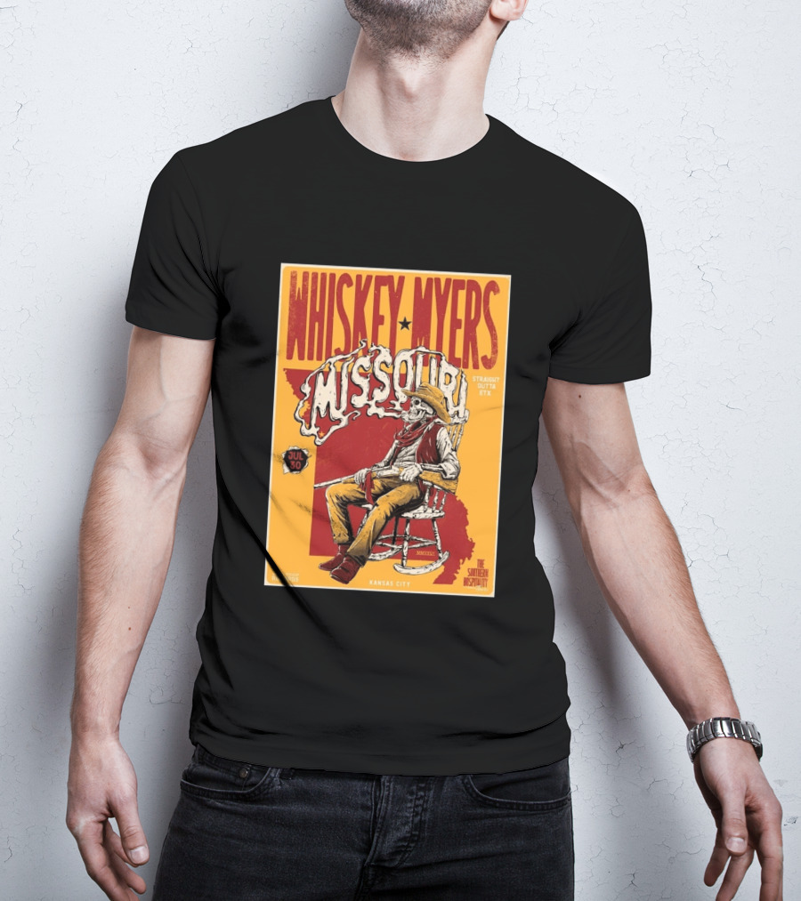 Whiskey Myers Missouri Tour 2026 Kansas City Morton Amphitheater July 30 Straight Outta ETX T-Shirt