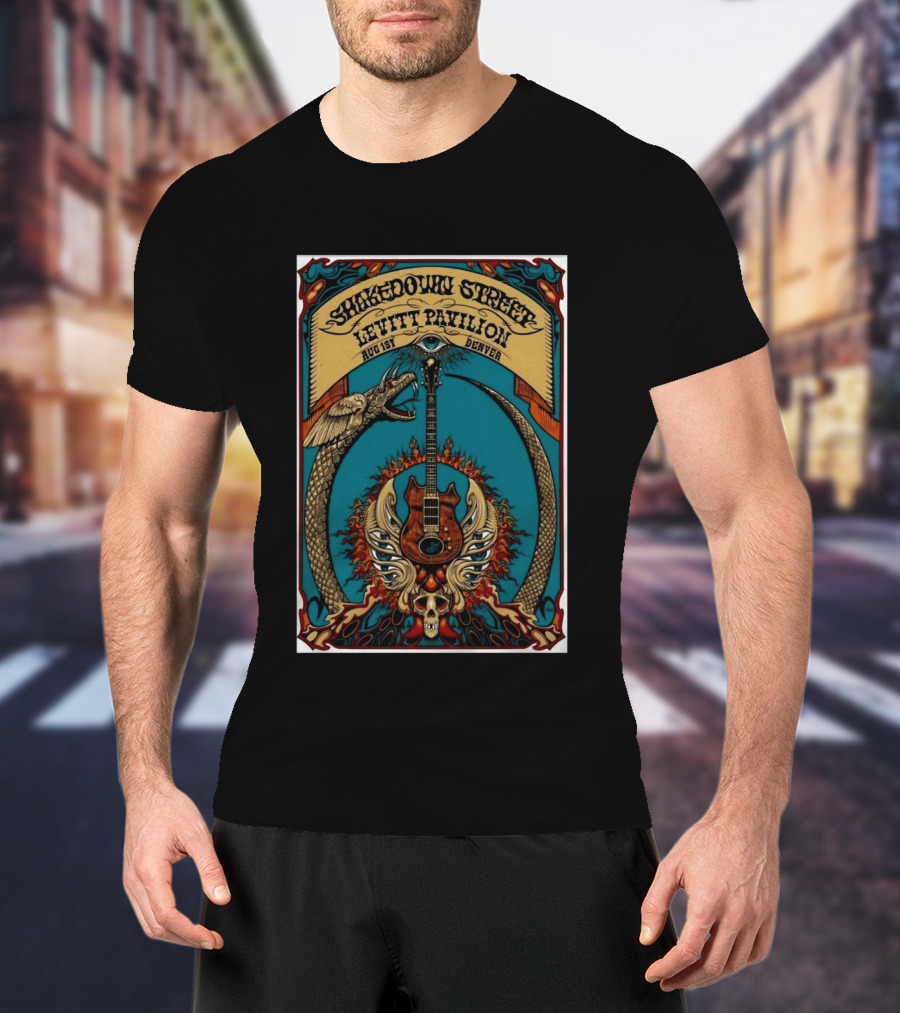 Shakedown Street Levitt Pavilion Aug 1 Denver 2026 Snake Guitar Skull T-Shirt