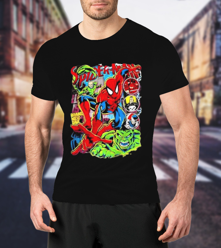 Spider Man Marvel Hulk Punisher Scorpion Ninja Brand New Day T-Shirt