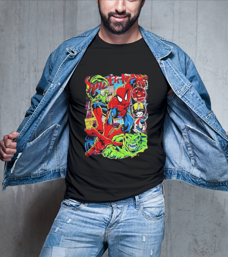 Spider Man Marvel Hulk Punisher Scorpion Ninja Brand New Day T-Shirt