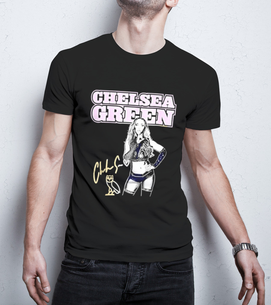 Chelsea Green Wrestling Owl Gesture Signature T-Shirt