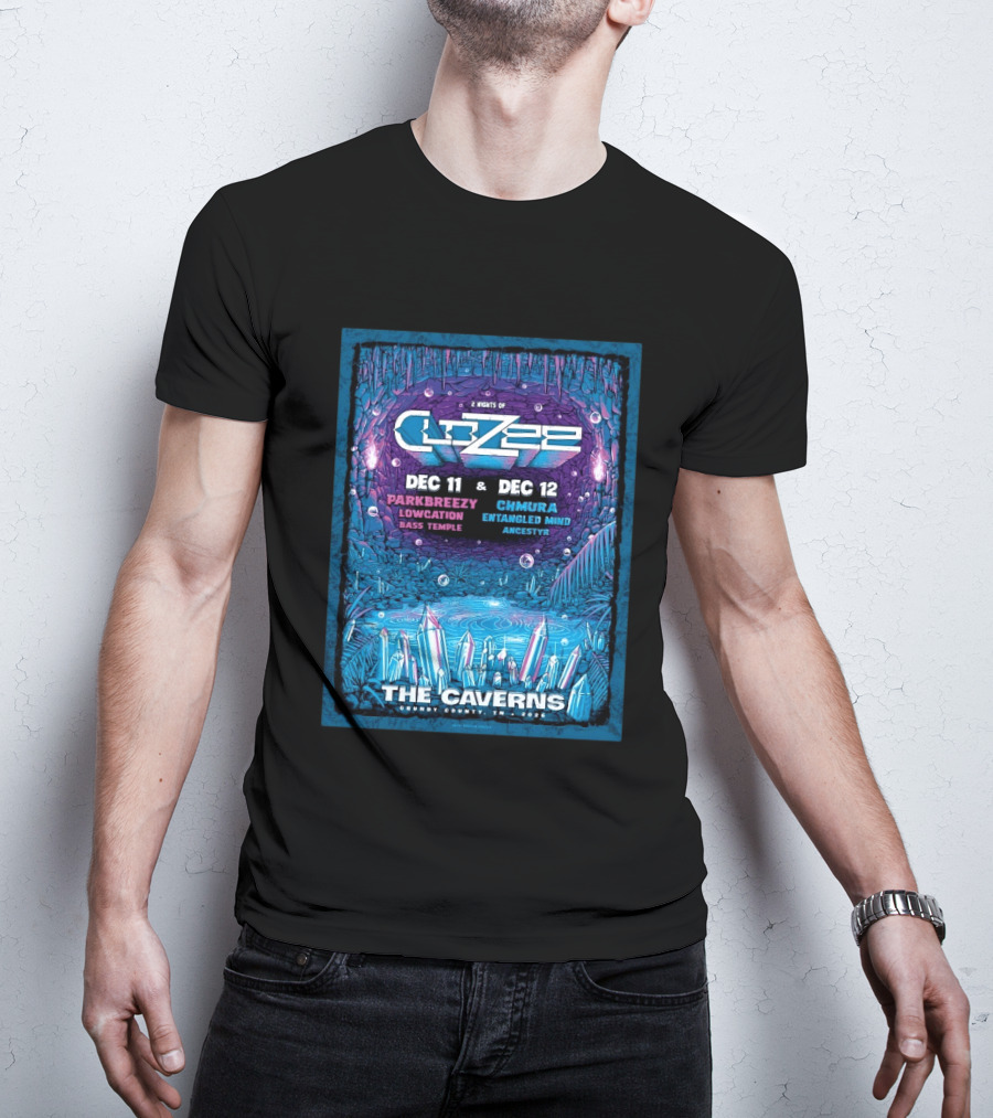 2 Nights Of CloZee The Caverns Grundy County TN Dec 11 12 2026 Parkbreezy Lowcation Bass Temple Chmura Entangled Mind Ancestryr T-Shirt