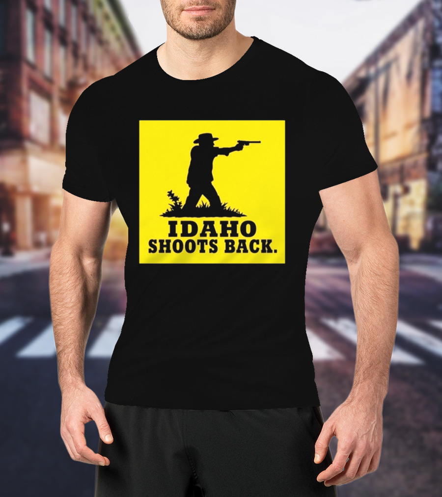 Idaho Shoots Back Cowboy Silhouette Retro Humor T-Shirt