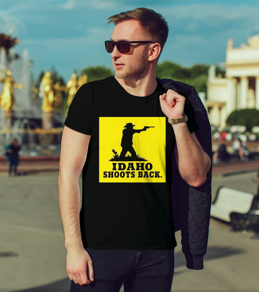 Idaho Shoots Back Cowboy Silhouette Retro Humor T-Shirt