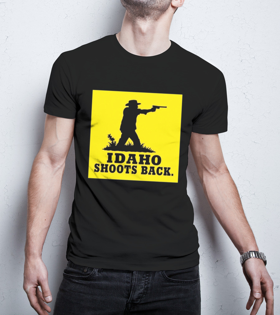 Idaho Shoots Back Cowboy Silhouette Retro Humor T-Shirt
