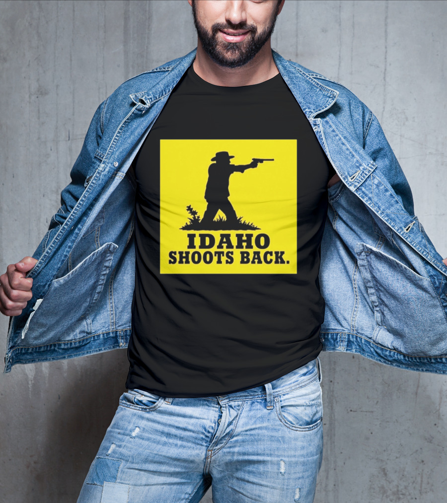 Idaho Shoots Back Cowboy Silhouette Retro Humor T-Shirt