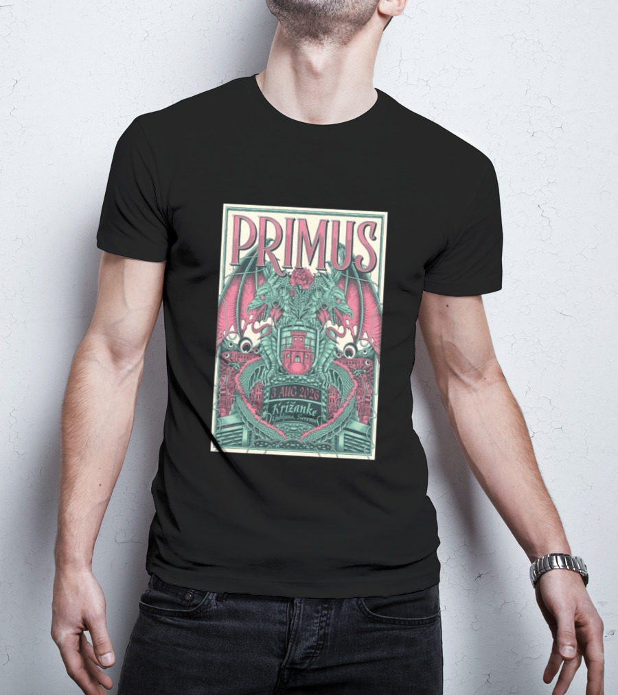 Primus Ljubljana Križanke Concert 3 Aug 2026 Double Dragon T-Shirt