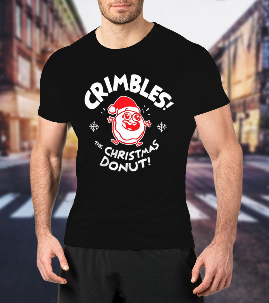 Crimbles Santa Hat The Christmas Donut Snowflakes T-Shirt
