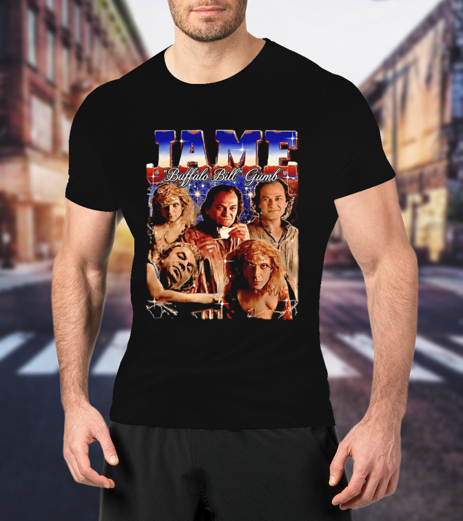 Buffalo Bill Gumb Silence Of The Lambs Movie Character Collage T-Shirt