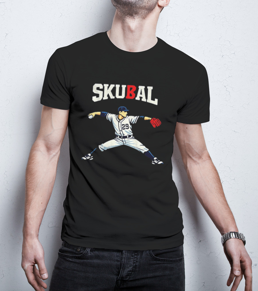 Tarik Skubal 29 Baseball Pitcher Pose MLB Action T-Shirt
