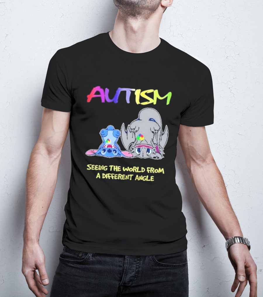 Autism Seeing The World From A Different Angle Toothless Stitch T-Shirt