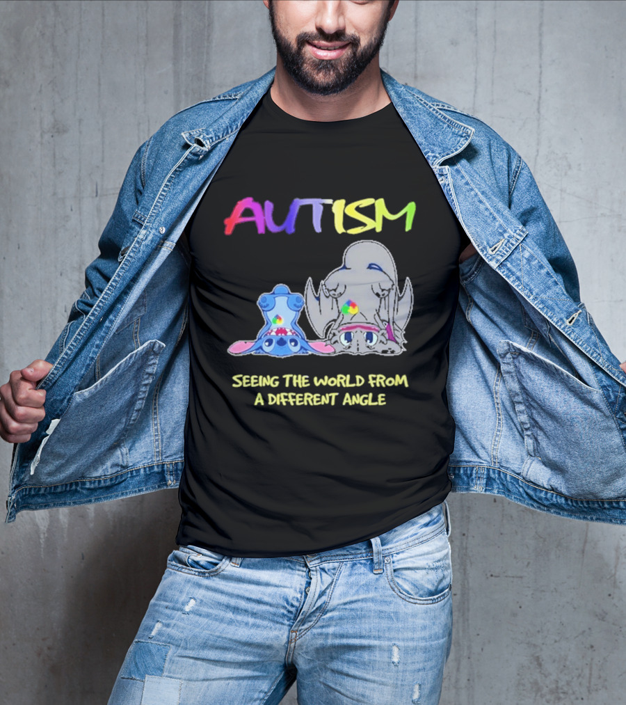 Autism Seeing The World From A Different Angle Toothless Stitch T-Shirt