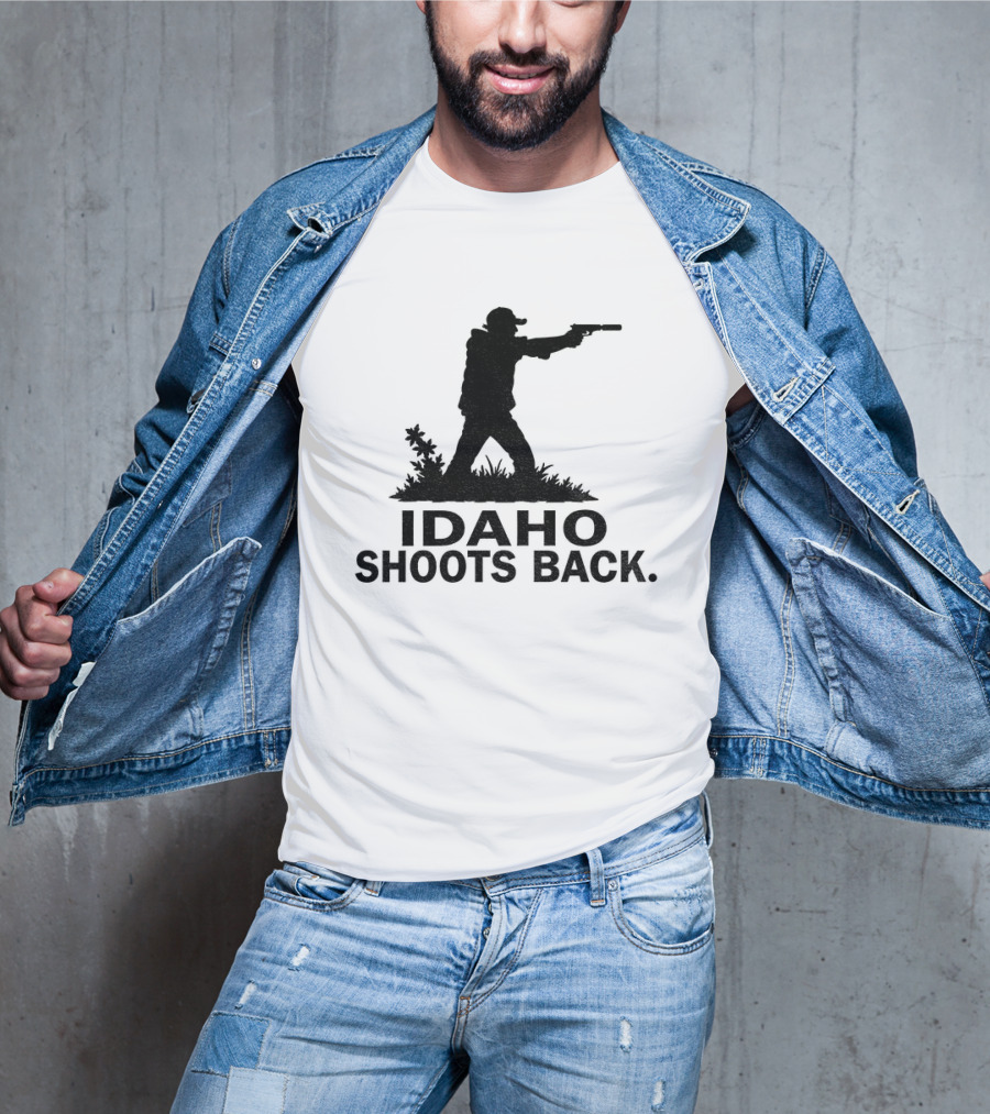 Idaho Shoots Back Silhouette Hunter With Gun T-Shirt