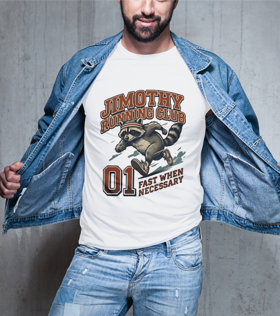 Jimothy Running Club 01 Fast When Necessary Raccoon T-Shirt