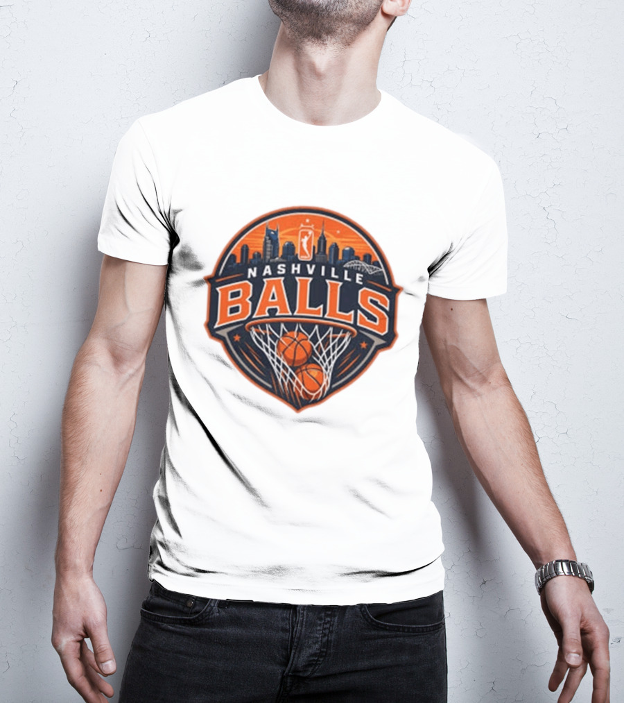 Nashville Balls Skyline Basketball Logo Cityscape T-Shirt