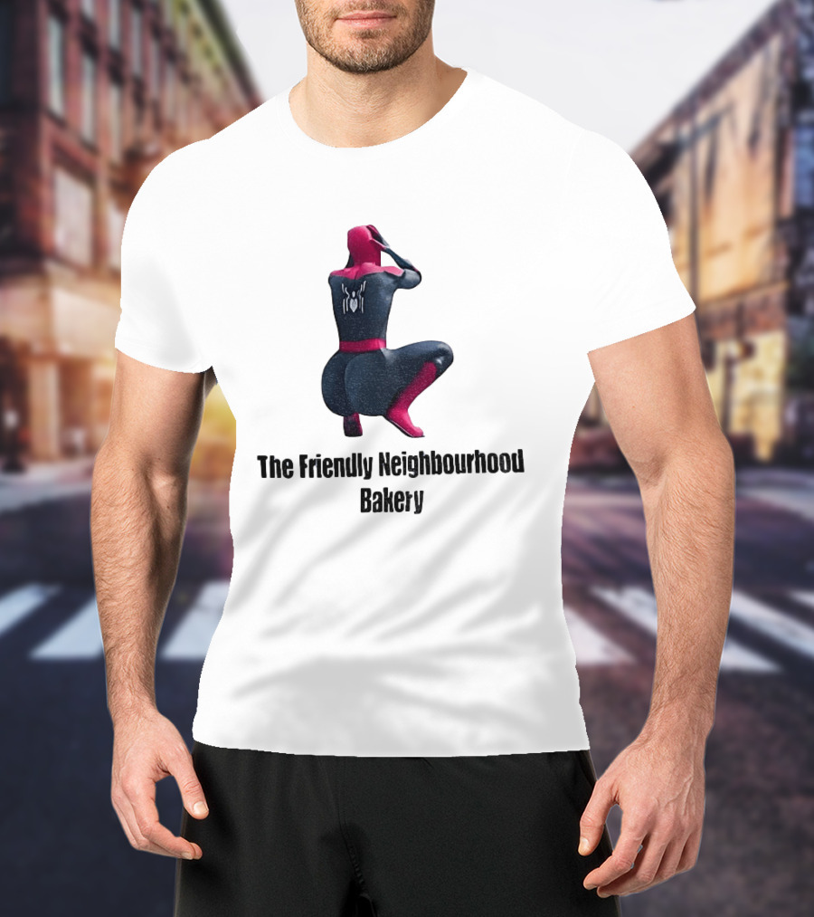 Sexy Spider Man The Friendly Neighbourhood Bakery Pose T-Shirt