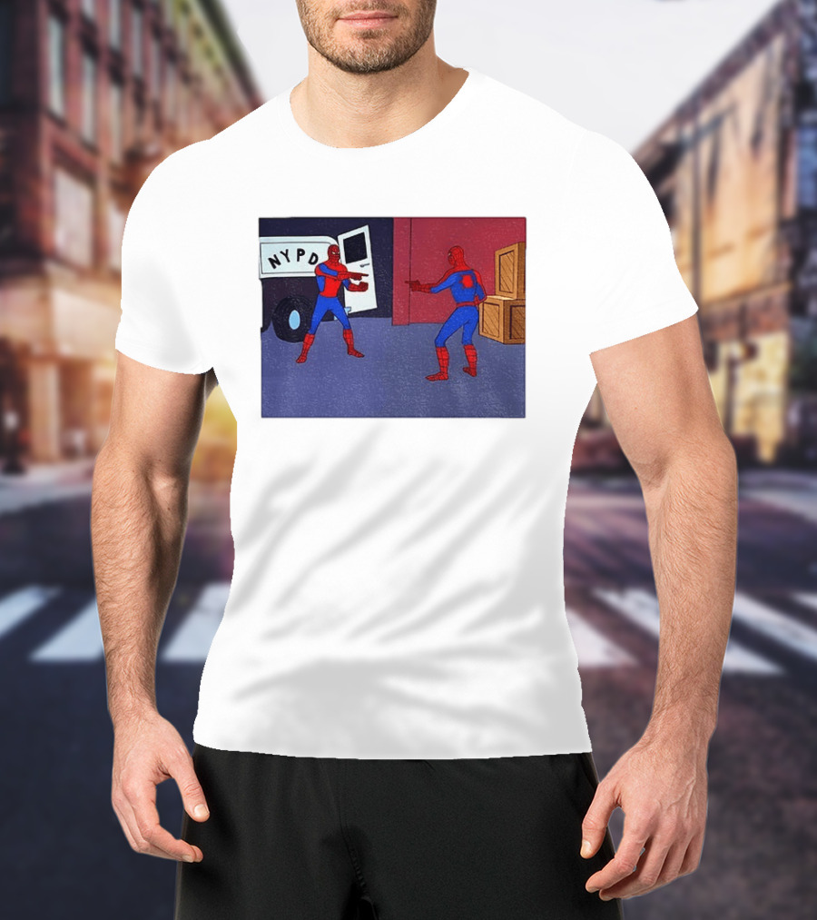 NYPD Spider Man Pointing Meme Twins Scene T-Shirt