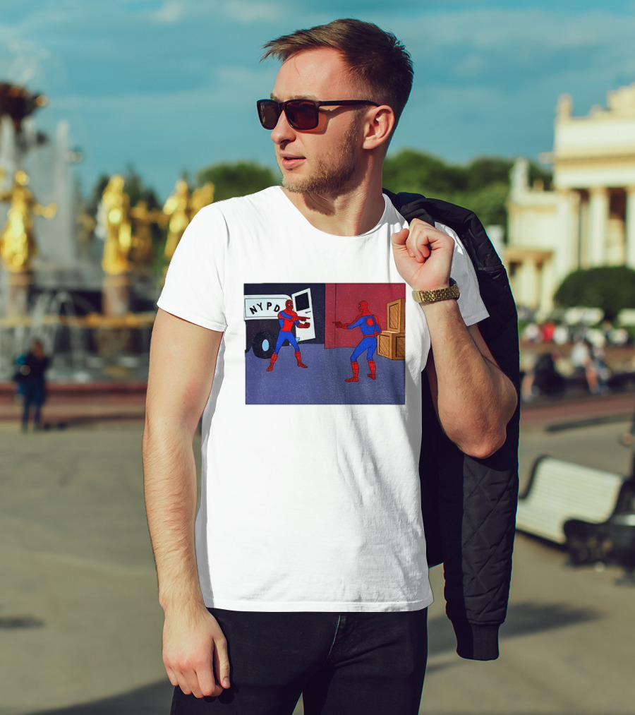 NYPD Spider Man Pointing Meme Twins Scene T-Shirt