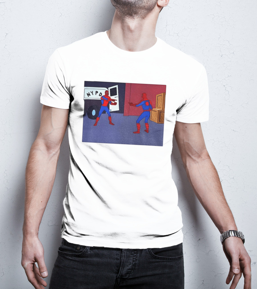 NYPD Spider Man Pointing Meme Twins Scene T-Shirt