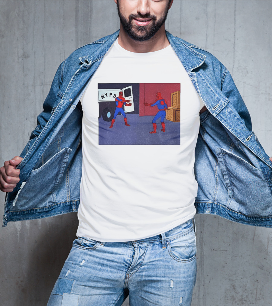 NYPD Spider Man Pointing Meme Twins Scene T-Shirt