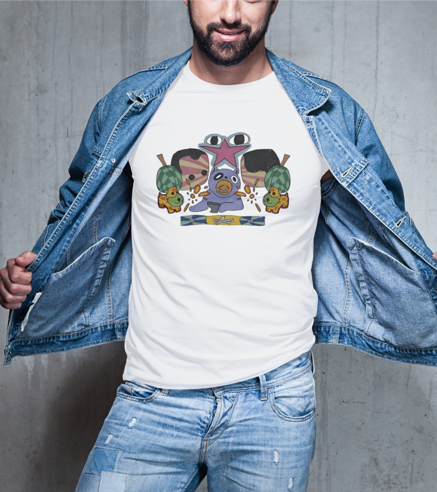 Purple Creature And Star With Puppets And Skulls T-Shirt