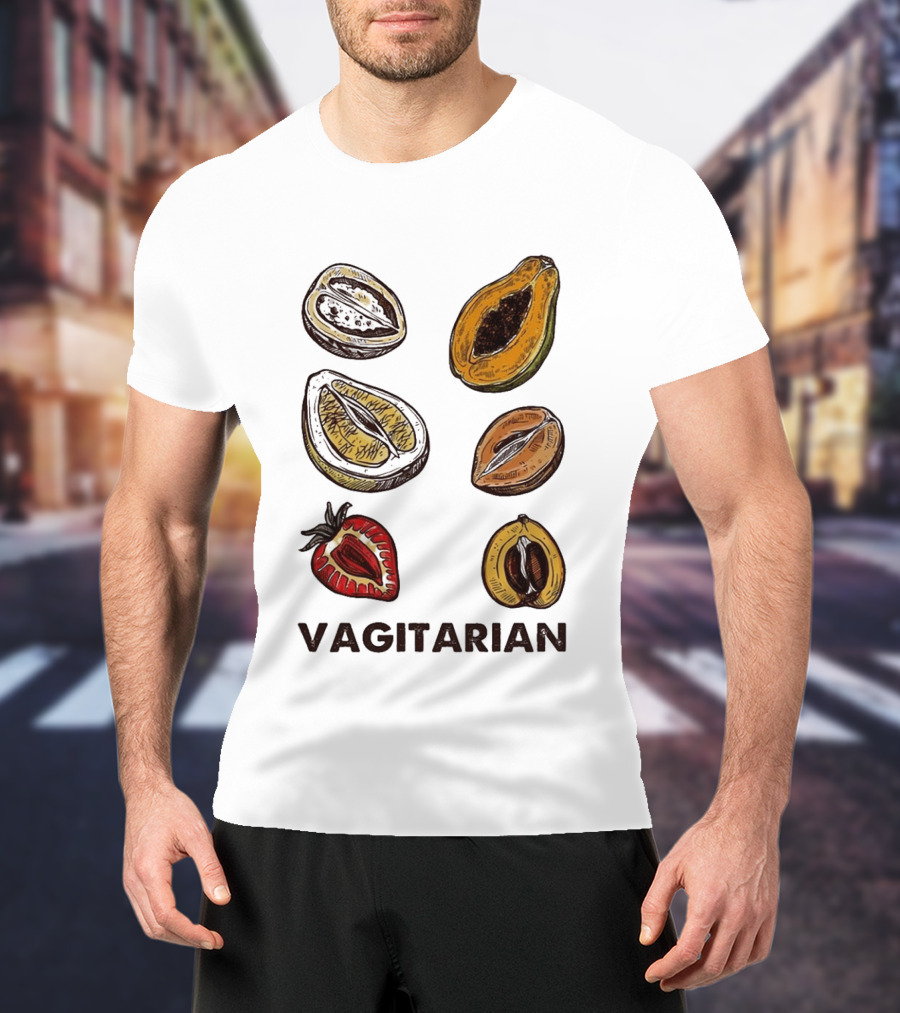 Vagitarian Fruit Humor Strawberry Avocado Papaya Illustrations T-Shirt