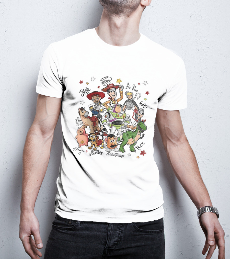 Woody Buzz Lightyear Jessie Bo Peep Forky Toy Story Disneyland Family Hamm Slinky Mr Potato Rex T-Shirt
