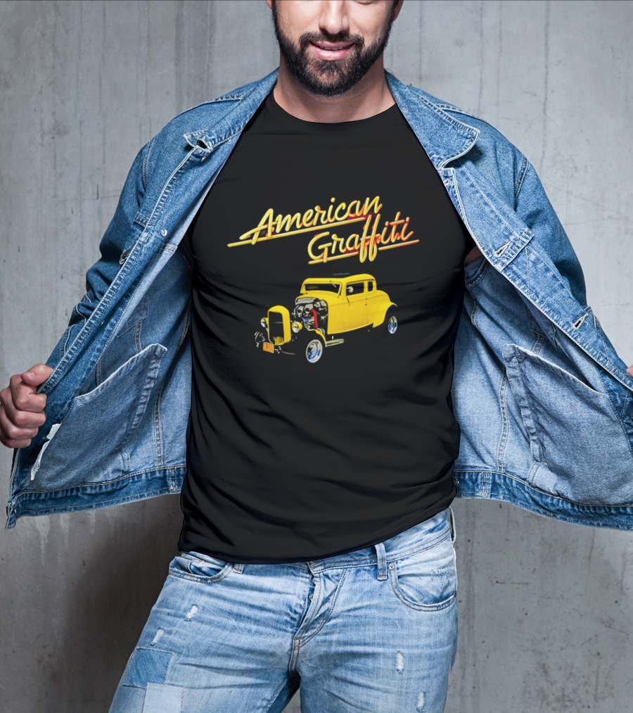 American Graffiti Yellow Deuce Coupe Hot Rod Car T-Shirt