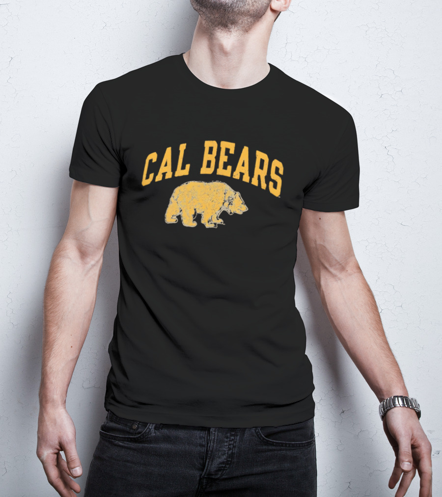 Cal Bears NCAA Distressed Grizzly Bear Profile T-Shirt